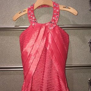 Sexy Vintage Bodycon Coral Halter Dress